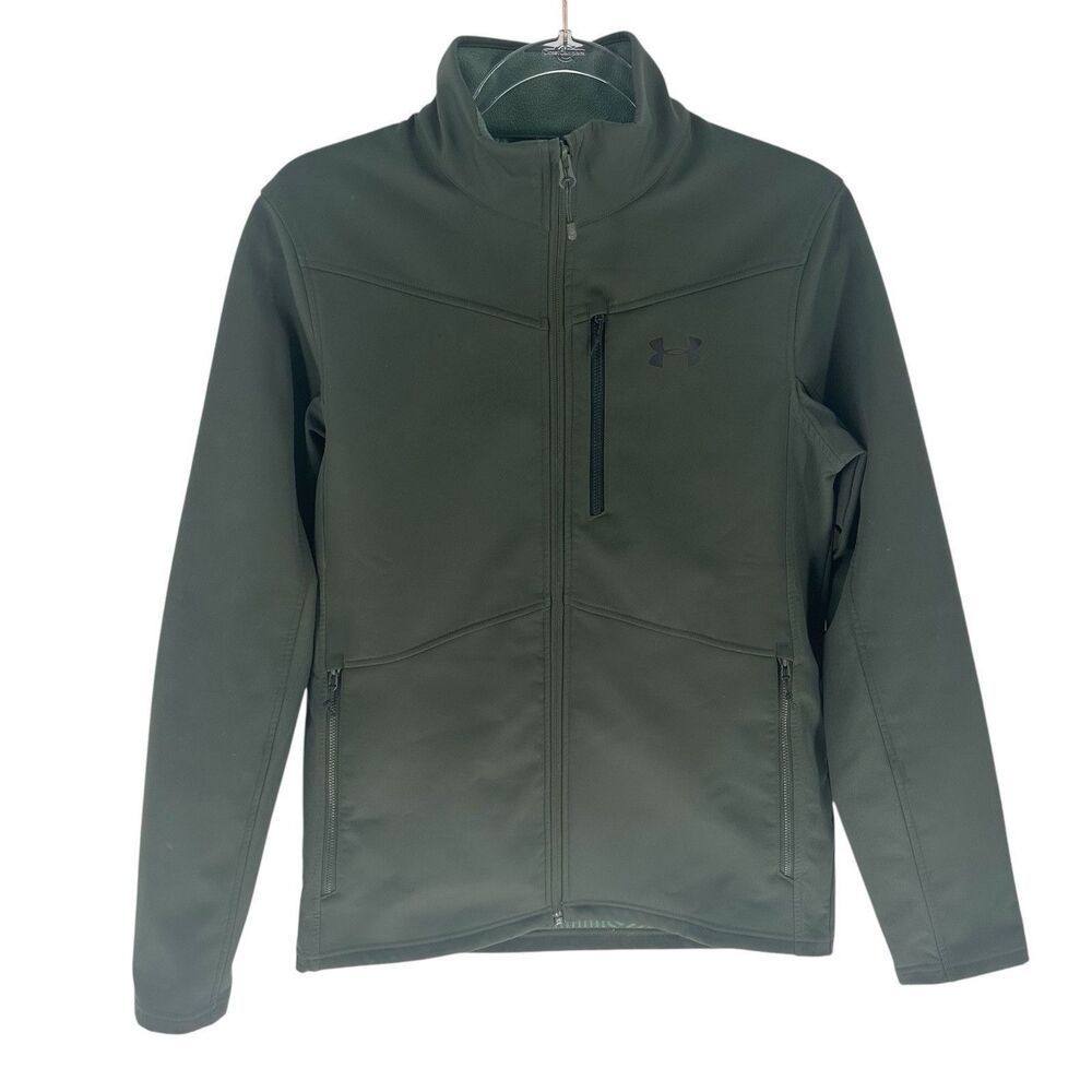 Under Armour Storm Jacket Mens Small Green ColdGear Infrared Softshell Pockets